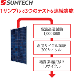 SUNTECH 1サンプルで3つのテストを連続実施